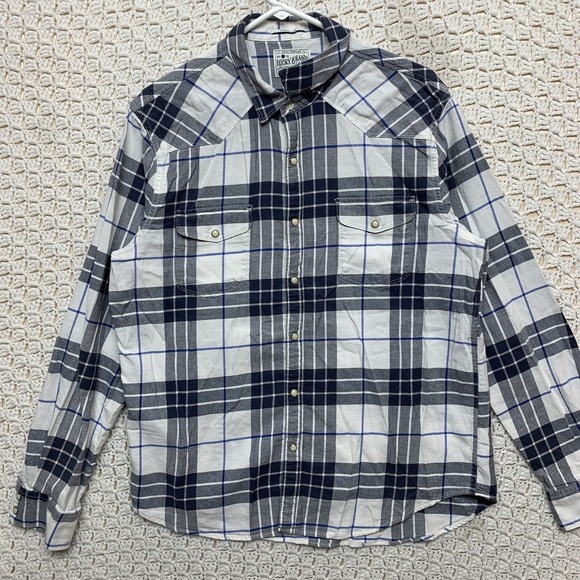 Lucky Brand Long Sleeve Pearl Snap Shirt Men's Large Classic Fit Plaid Multicolo - Picture 1 of 11